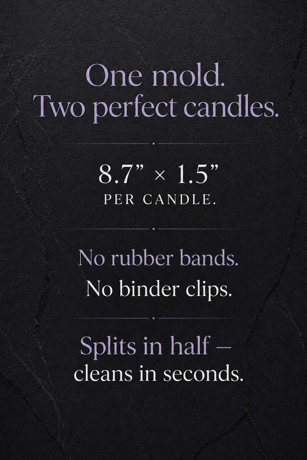 Lavender Silicone Taper Candle Mold