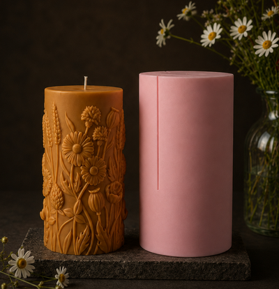 Wildflower Pillar Candle Mold | Made in USA
