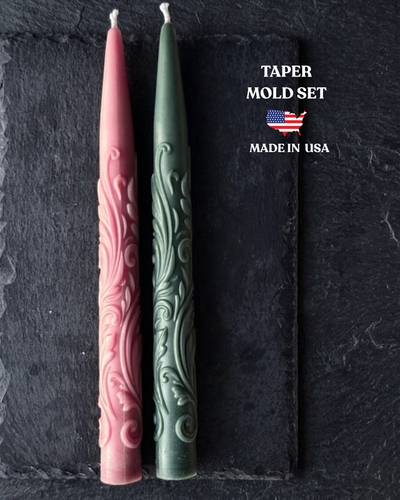 Elegant Wave Taper Candle Mold