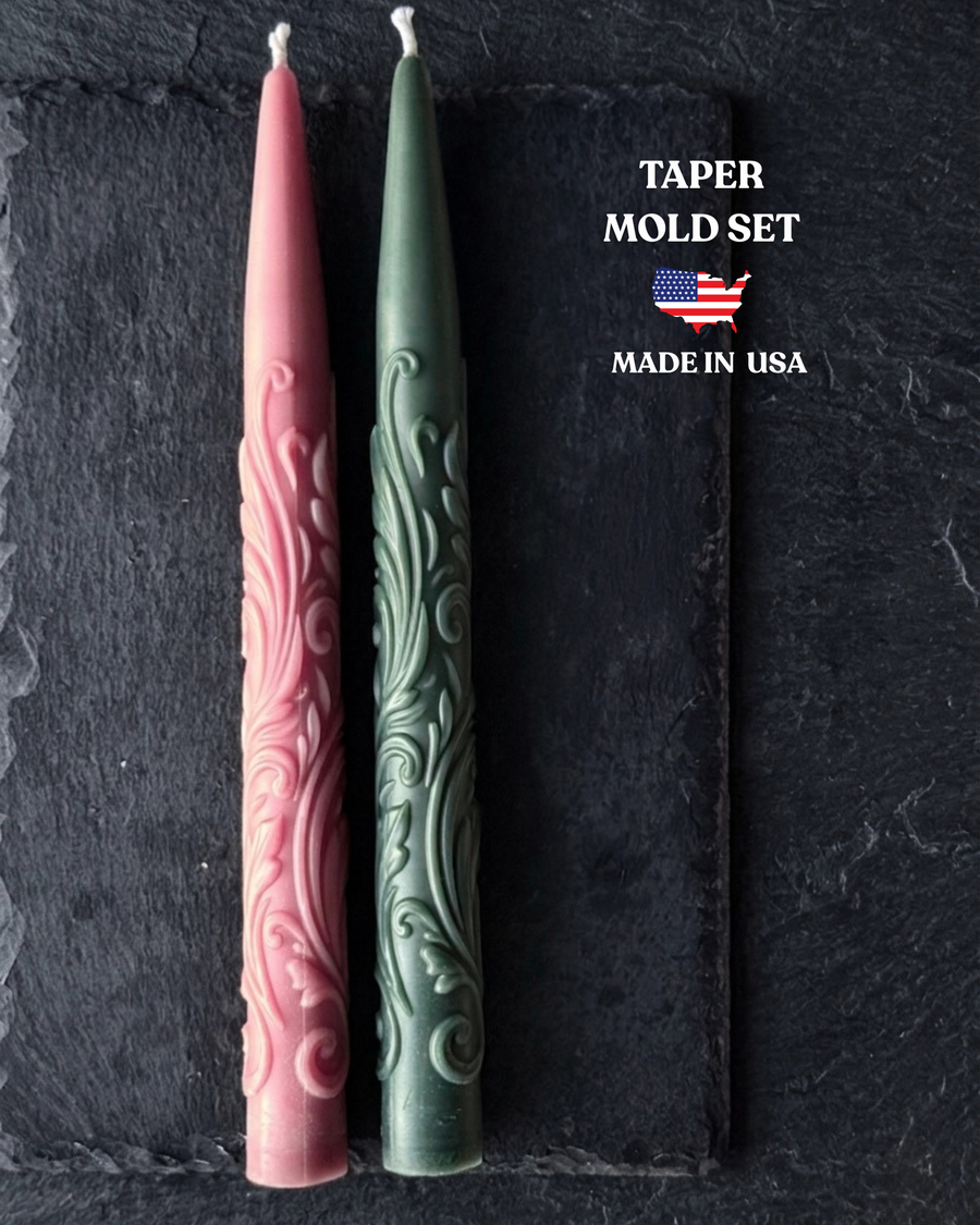 Elegant Wave Taper Candle Mold
