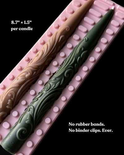 Elegant Wave Taper Candle Mold