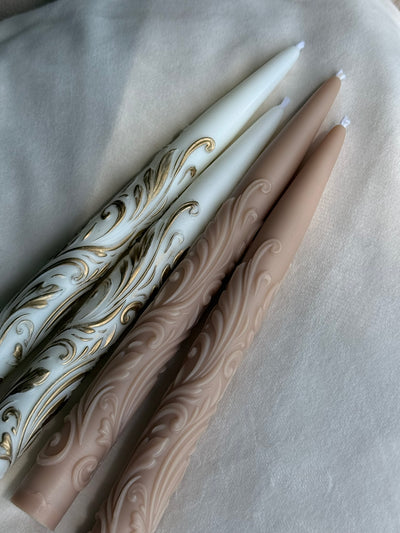 Elegant Wave Taper Candle Mold