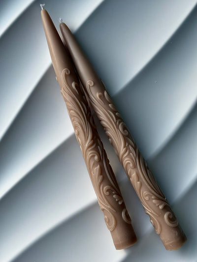 Elegant Wave Taper Candle Mold