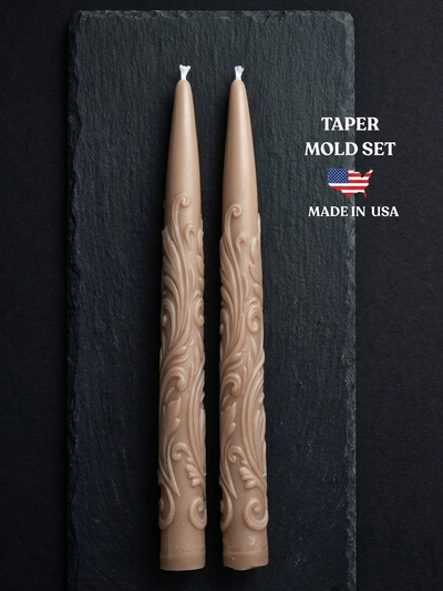 Elegant Wave Taper Candle Mold