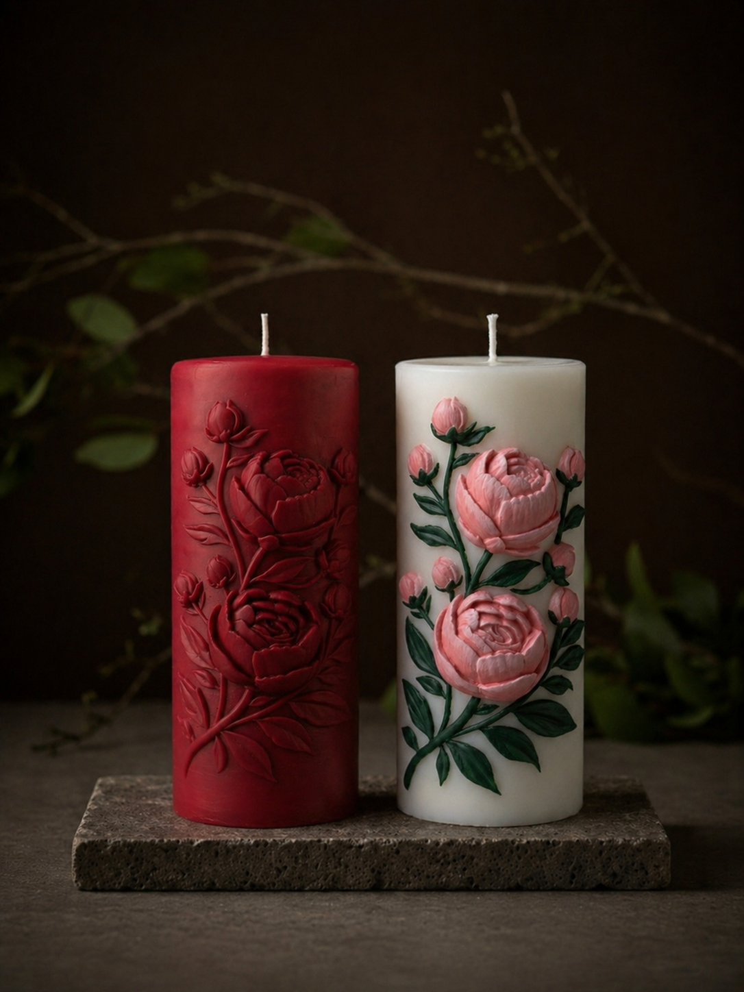 Peony Pillar Candle Mold | Made in USA