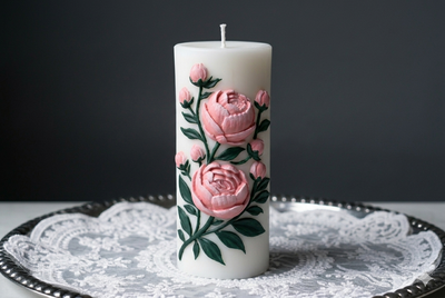 Peony Pillar Candle Mold | Made in USA