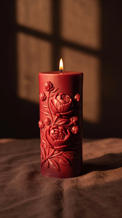 Peony Pillar Candle Mold | Made in USA