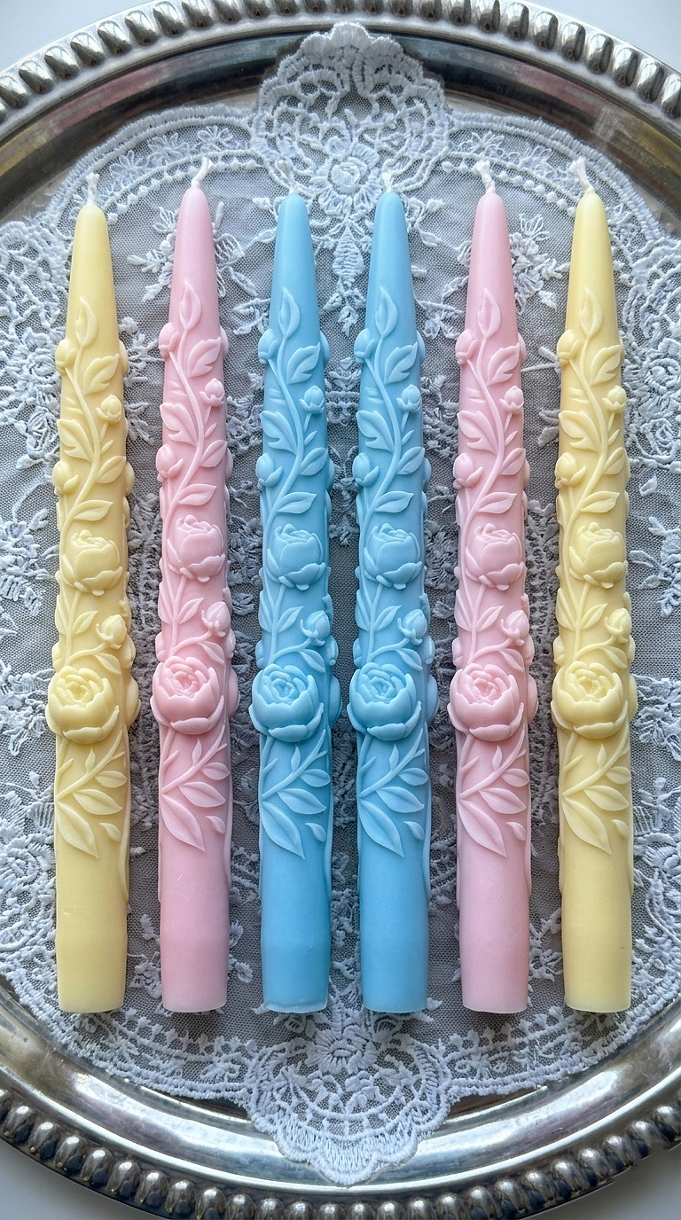 Peony Taper Candle Mold