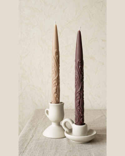 Elegant Wave Taper Candle Mold