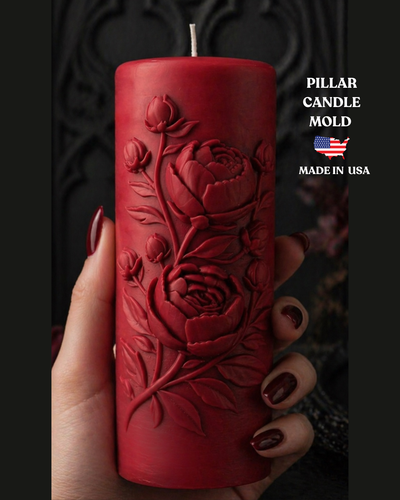 Peony Pillar Candle Mold | Made in USA