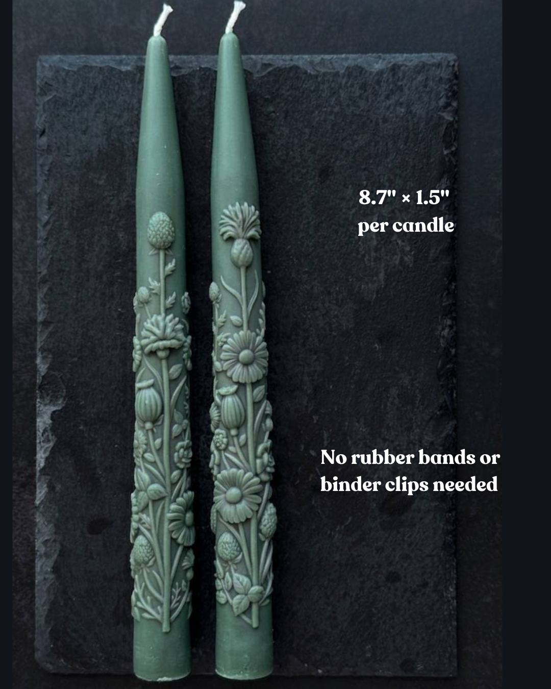 Wildflower Taper Candle Mold