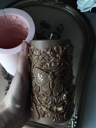 Large Moth Silicone Pillar Candle Mold