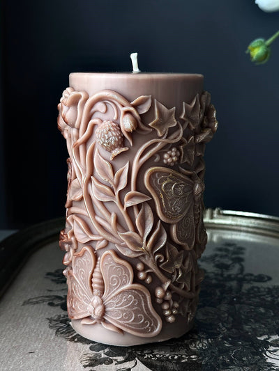 Large Moth Silicone Pillar Candle Mold