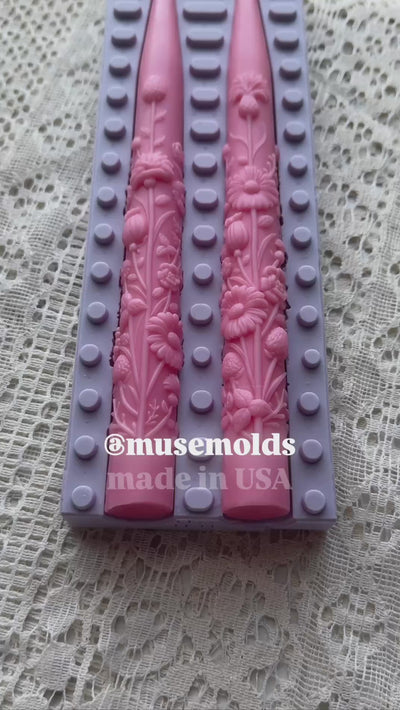 Wildflower Taper Candle Mold